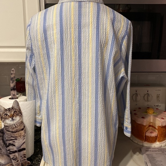 B womens Allison Daley button front 3/4 sleeve plus size blouse 18 W. EUC - Picture 3 of 4